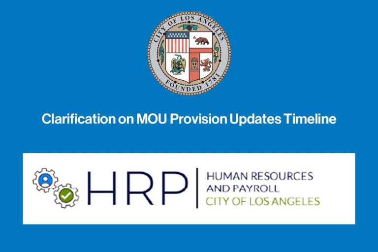 City Payroll Provides MOU Provision Updates Timeline